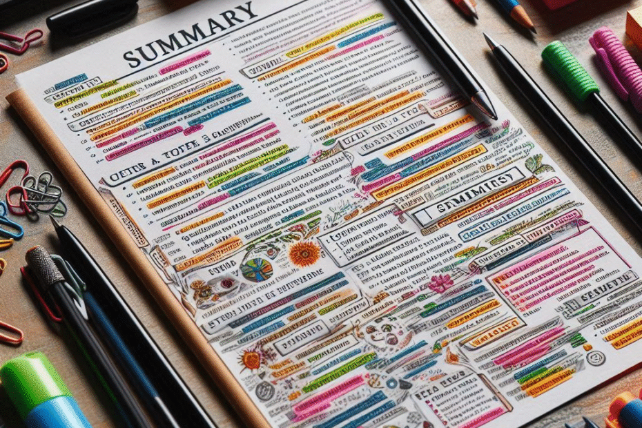 Pagina con la scritta "Sommario"