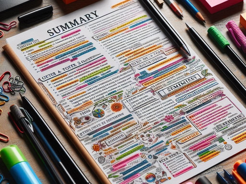 Pagina con la scritta "Sommario"